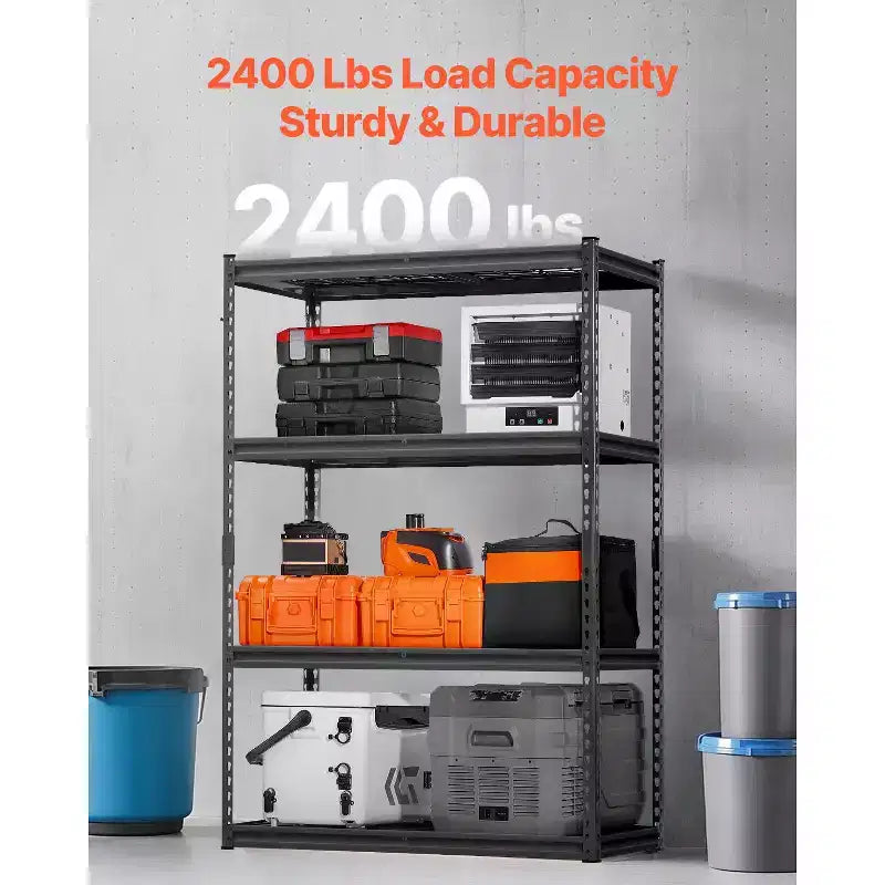 Storage Shelves, 2400 lbs, 4 Tier Heavy Duty Garage Shelving, 20 D x 40 W x 60 H Adjustable Metal Shelves for Industrial Shelving Unit