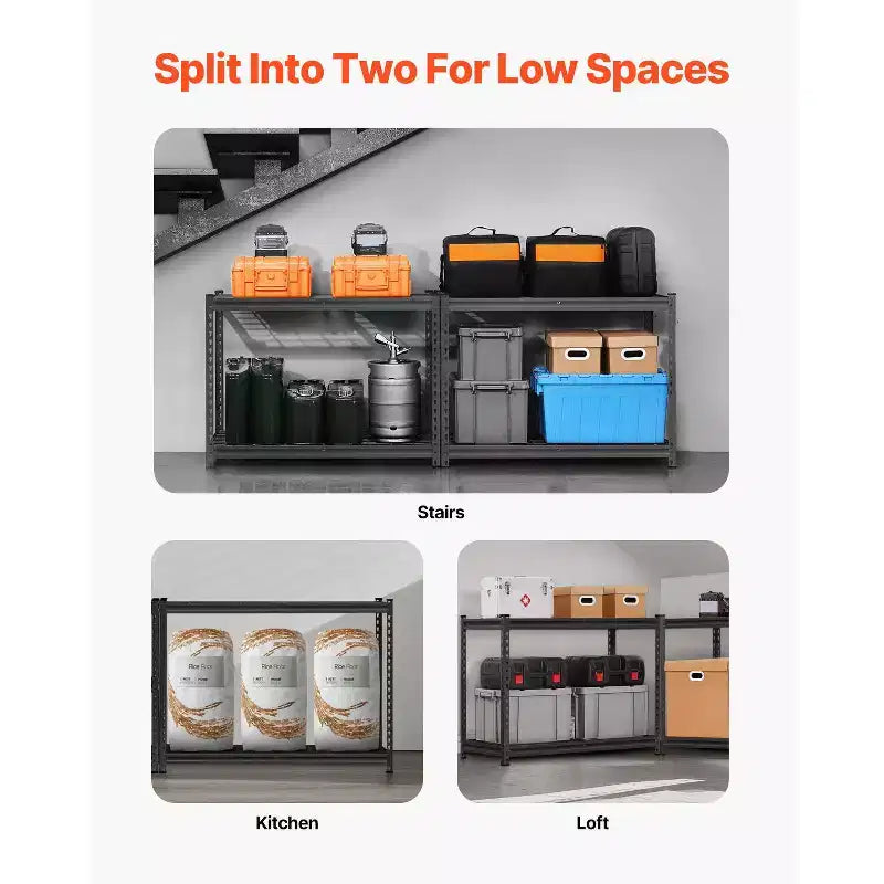 Storage Shelves, 2400 lbs, 4 Tier Heavy Duty Garage Shelving, 20 D x 40 W x 60 H Adjustable Metal Shelves for Industrial Shelving Unit