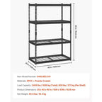 Storage Shelves, 2400 lbs, 4 Tier Heavy Duty Garage Shelving, 20 D x 40 W x 60 H Adjustable Metal Shelves for Industrial Shelving Unit