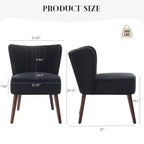 Modern Velvet Accent Chair for Living Room C Mid-Century Wingback Lounge Chair with Solid Wood Legs, 300lb Capacity C Plush Upholstered Armchair