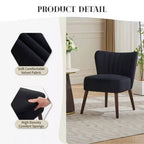 Modern Velvet Accent Chair for Living Room C Mid-Century Wingback Lounge Chair with Solid Wood Legs, 300lb Capacity C Plush Upholstered Armchair