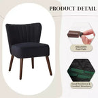 Modern Velvet Accent Chair for Living Room C Mid-Century Wingback Lounge Chair with Solid Wood Legs, 300lb Capacity C Plush Upholstered Armchair