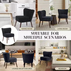 Modern Velvet Accent Chair for Living Room C Mid-Century Wingback Lounge Chair with Solid Wood Legs, 300lb Capacity C Plush Upholstered Armchair