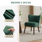 Modern Velvet Accent Chair for Living Room C Mid-Century Wingback Lounge Chair with Solid Wood Legs, 300lb Capacity C Plush Upholstered Armchair