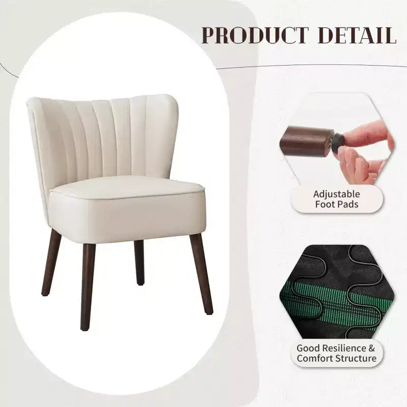 Modern Velvet Accent Chair for Living Room C Mid-Century Wingback Lounge Chair with Solid Wood Legs, 300lb Capacity C Plush Upholstered Armchair