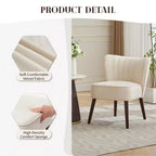 Modern Velvet Accent Chair for Living Room C Mid-Century Wingback Lounge Chair with Solid Wood Legs, 300lb Capacity C Plush Upholstered Armchair