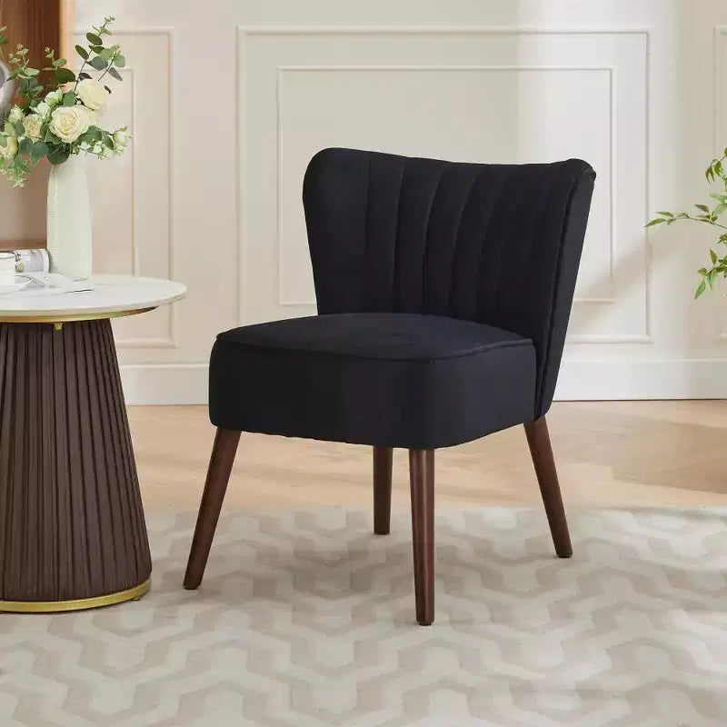 Modern Velvet Accent Chair for Living Room C Mid-Century Wingback Lounge Chair with Solid Wood Legs, 300lb Capacity C Plush Upholstered Armchair