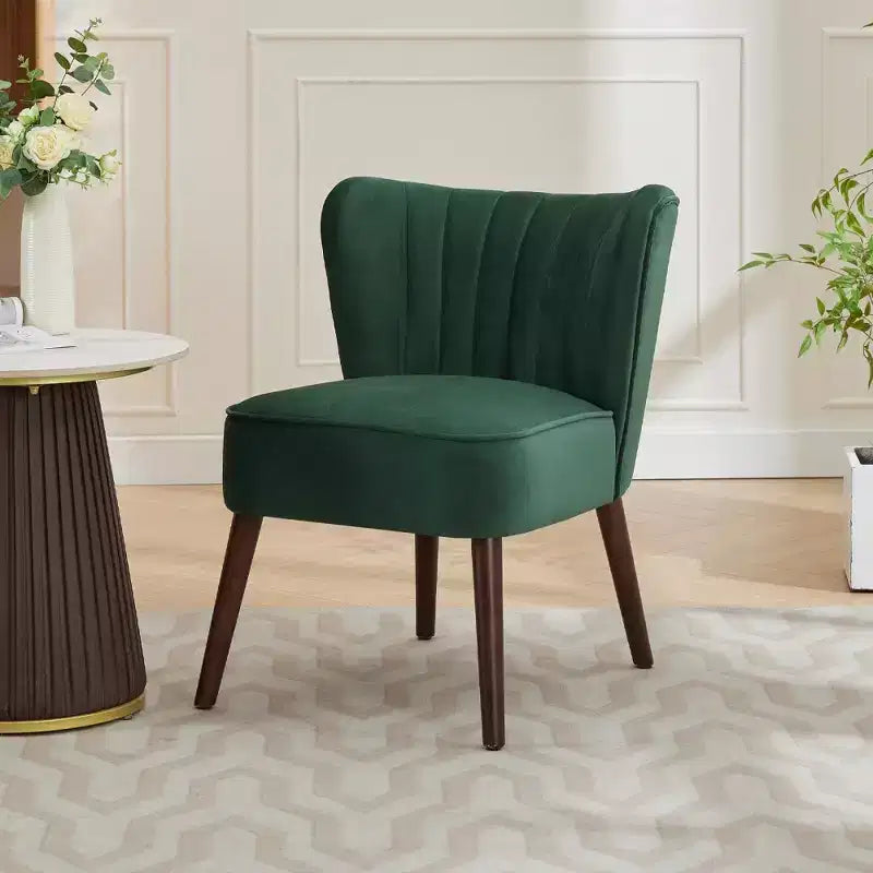 Modern Velvet Accent Chair for Living Room C Mid-Century Wingback Lounge Chair with Solid Wood Legs, 300lb Capacity C Plush Upholstered Armchair