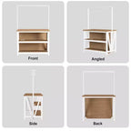 Wooden Kitchen Island, Bakers Rack with Storage, Large Kitchen Island Table with 3 Tier Microwave Stand Oven Shelf, 6 Hooks