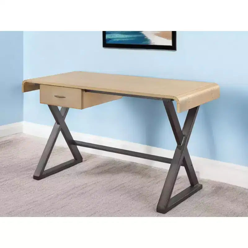 50 Gold and Black Aluminum Writing Desk