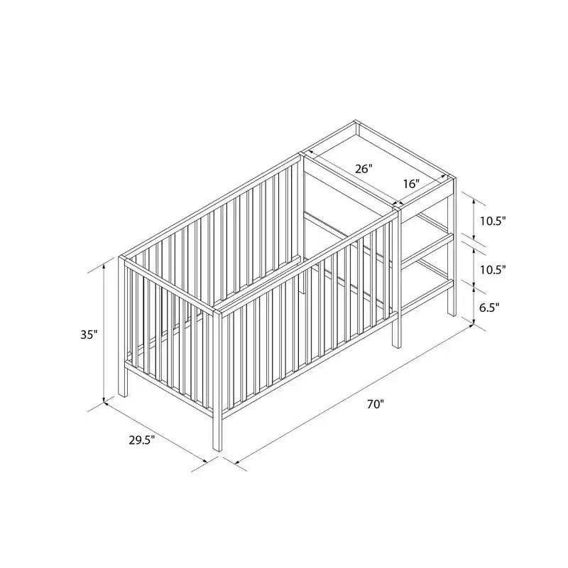 3-in-1 Convertible Crib & Changer Combo