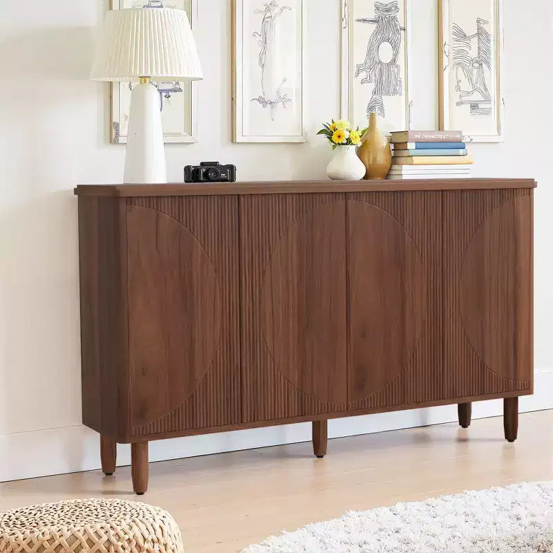 Spacious Countertop Buffet Cabinet 4-Tier Storage for Dishware Utensils
