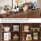 Spacious Countertop Buffet Cabinet 4-Tier Storage for Dishware Utensils
