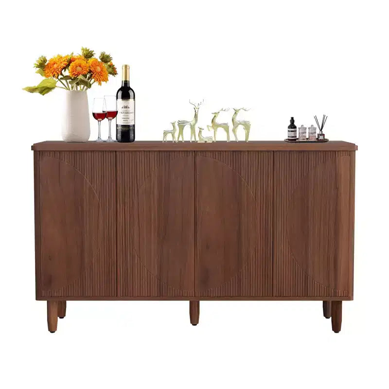 Spacious Countertop Buffet Cabinet 4-Tier Storage for Dishware Utensils