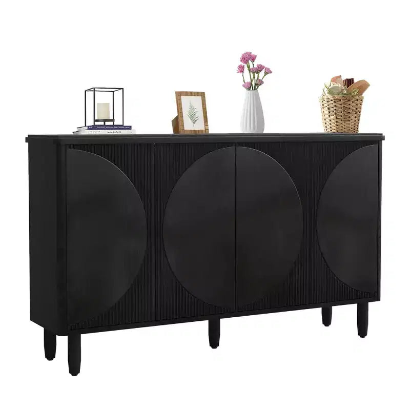 Spacious Countertop Buffet Cabinet 4-Tier Storage for Dishware Utensils