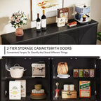 Spacious Countertop Buffet Cabinet 4-Tier Storage for Dishware Utensils