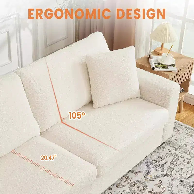 83 Inch Modern 3 Seater Sofa - Deep Seats Couch, Comfortable Cloud Couch, Perfect for Living Room, Bedroom, Office