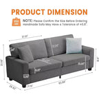 83 Inch Modern 3 Seater Sofa - Deep Seats Couch, Comfortable Cloud Couch, Perfect for Living Room, Bedroom, Office