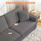 83 Inch Modern 3 Seater Sofa - Deep Seats Couch, Comfortable Cloud Couch, Perfect for Living Room, Bedroom, Office