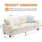 83 Inch Modern 3 Seater Sofa - Deep Seats Couch, Comfortable Cloud Couch, Perfect for Living Room, Bedroom, Office