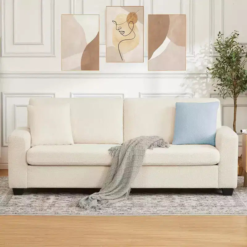 83 Inch Modern 3 Seater Sofa - Deep Seats Couch, Comfortable Cloud Couch, Perfect for Living Room, Bedroom, Office