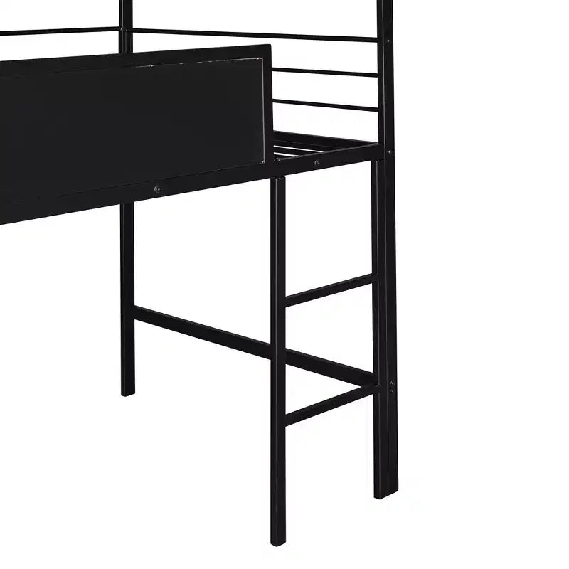 Twin Loft Bed with Slide Metal House Bed with Roof, Low Loft Bed with Writable Wooden Board for Kids Teens