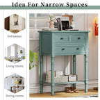 Juliana Solid Wood Console Table with Storage Drawers and Bottom Shelf