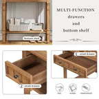 Juliana Solid Wood Console Table with Storage Drawers and Bottom Shelf