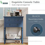 Juliana Solid Wood Console Table with Storage Drawers and Bottom Shelf