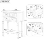 Juliana Solid Wood Console Table with Storage Drawers and Bottom Shelf