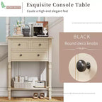 Juliana Solid Wood Console Table with Storage Drawers and Bottom Shelf
