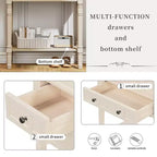 Juliana Solid Wood Console Table with Storage Drawers and Bottom Shelf