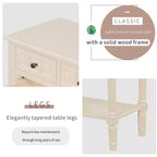 Juliana Solid Wood Console Table with Storage Drawers and Bottom Shelf