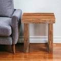 Table d'appoint carrée 22 en bois massif noir et marron