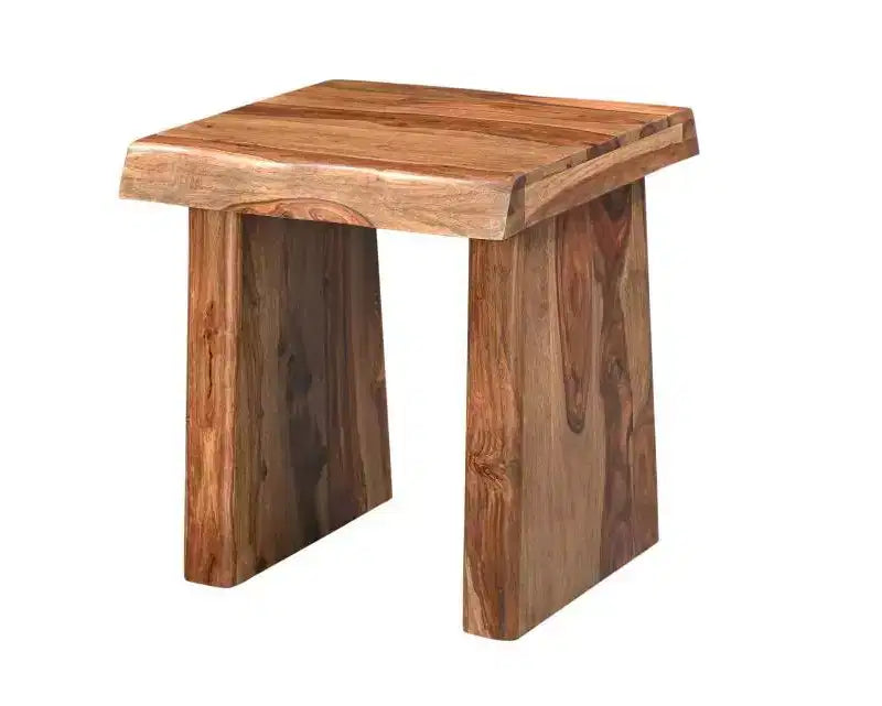 22 Black And Brown Solid Wood Square End Table