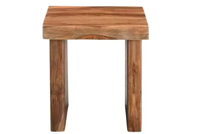 22 Black And Brown Solid Wood Square End Table