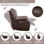 Massage Lift Recliner Chair with Heat and Vibration, Upholstered Reclining Chair with Cup Holder, Storage Pocket, USB Port for Living Room
