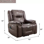 Massage Lift Recliner Chair with Heat and Vibration, Upholstered Reclining Chair with Cup Holder, Storage Pocket, USB Port for Living Room