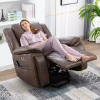 Massage Lift Recliner Chair with Heat and Vibration, Upholstered Reclining Chair with Cup Holder, Storage Pocket, USB Port for Living Room