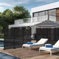 72 inch Rectangle Metal Galvanized Room Divider Freestanding Privacy Screen Garden Fence Outdoor Black