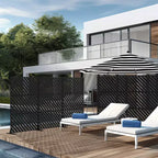 72 inch Rectangle Metal Galvanized Room Divider Freestanding Privacy Screen Garden Fence Outdoor Black