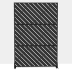 72 inch Rectangle Metal Galvanized Room Divider Freestanding Privacy Screen Garden Fence Outdoor Black