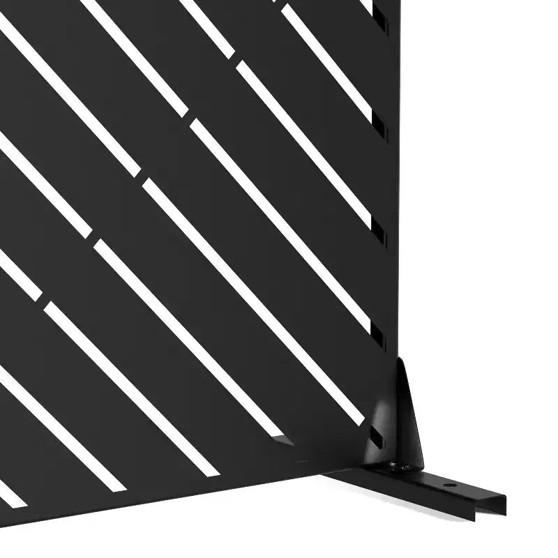 72 inch Rectangle Metal Galvanized Room Divider Freestanding Privacy Screen Garden Fence Outdoor Black