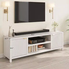 80 '' TV Stand,Modern Entertainment Center with Storage,Wooden Media Cabinet with Fluted Door for Living Room Bedroom