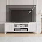 80 '' TV Stand,Modern Entertainment Center with Storage,Wooden Media Cabinet with Fluted Door for Living Room Bedroom