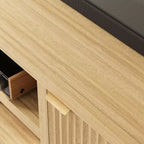 80 '' TV Stand,Modern Entertainment Center with Storage,Wooden Media Cabinet with Fluted Door for Living Room Bedroom