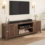 80 '' TV Stand,Modern Entertainment Center with Storage,Wooden Media Cabinet with Fluted Door for Living Room Bedroom
