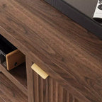 80 '' TV Stand,Modern Entertainment Center with Storage,Wooden Media Cabinet with Fluted Door for Living Room Bedroom