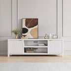 80 '' TV Stand,Modern Entertainment Center with Storage,Wooden Media Cabinet with Fluted Door for Living Room Bedroom