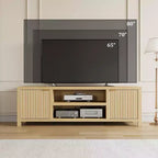 80 '' TV Stand,Modern Entertainment Center with Storage,Wooden Media Cabinet with Fluted Door for Living Room Bedroom